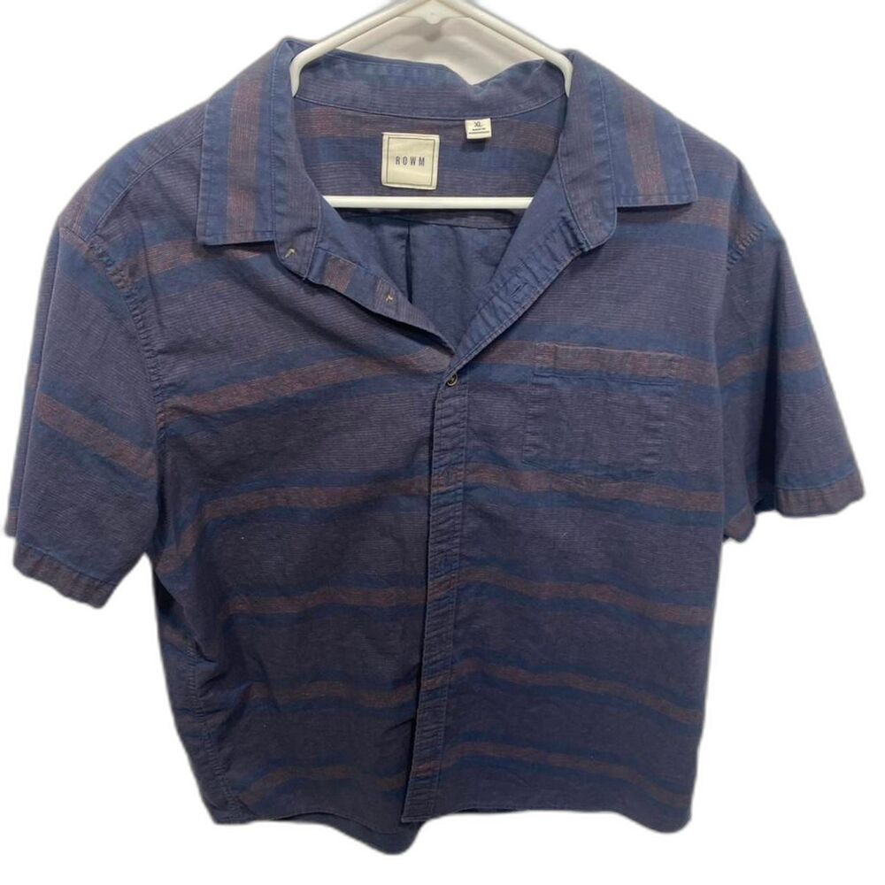 Rowm Men's Blue and Navy Shirt
